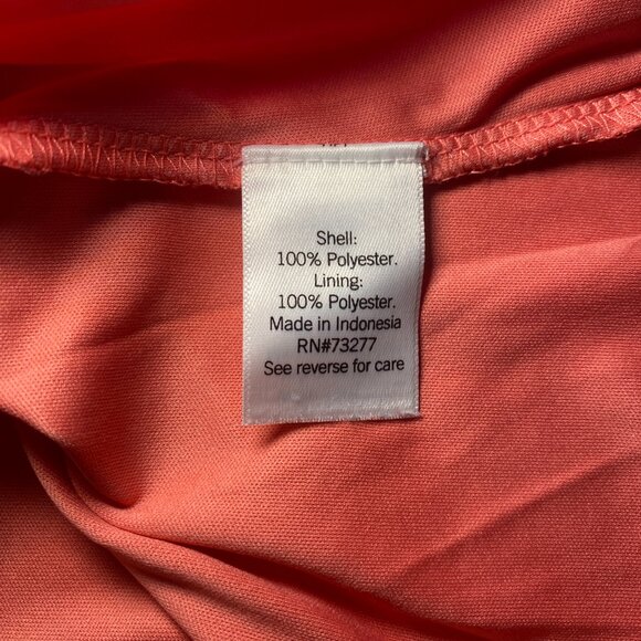 LC Lauren Conrad Womens L Tropical Hawaiian Bird Coral Chiffon Flutter Boho EUC - Picture 4 of 7